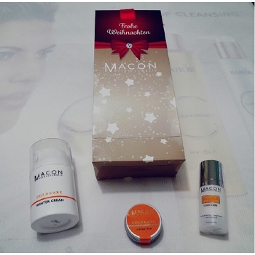 MACON - Set crema iarna fata si ochi si unt de buze - Winter Cold Creme Set 50+15+15ml 